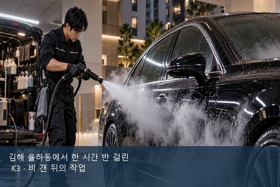 김해 율하동에서 한 시간 반 걸린 K3 · 비 갠 뒤의 작업